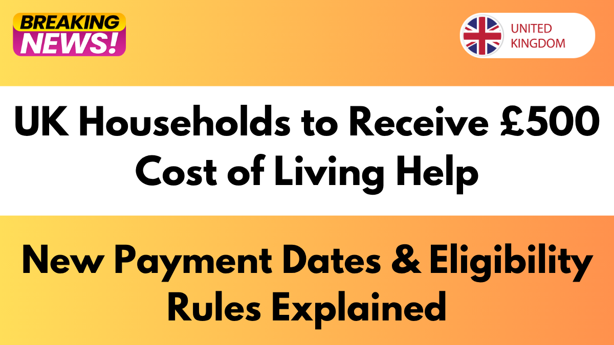 UK Households to Receive £500 Cost of Living Help — New Payment Dates & Eligibility Rules Explained